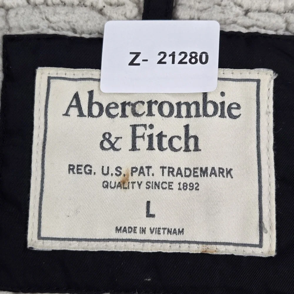 Abercrombie & Fitch Men Jacket L Black Fleece Activewear Bomber Zipper READ